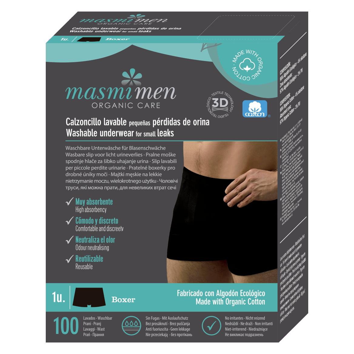 Masmi Bio Inkontinenz Men Boxershort Schwarz Gröse: M - Reuse (1x, M) (53487745)