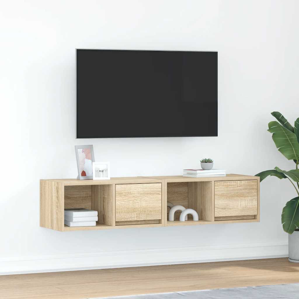 17 Stories TV Cabinets 2 Pcs 80X31x25.5 Cm Engineered Wood Sonoma Oak 60 cm