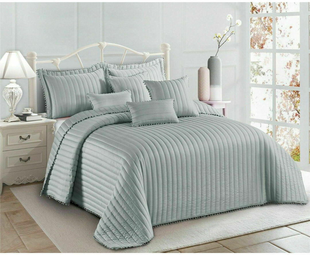 Canora Grey Kazanovicz Bedspread Silver W185 x L240 cm
