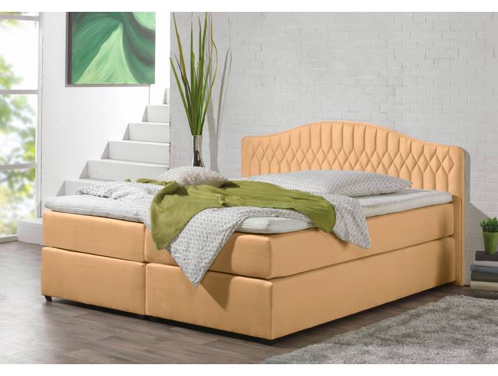 Boxspringbett, Mikrovelours, Braun, 160×200 cm, 7-Zonen-Kaltschaummatratze, H2, Maintal