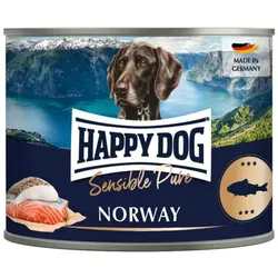 HAPPY DOG Sensible Pure 200g Hundenassfutter 6 x 200 Gramm Norway Seefisch