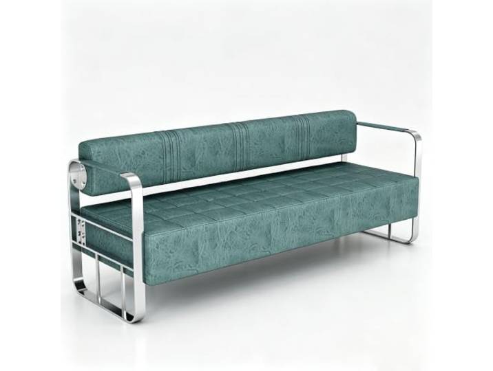 Cxlly Wartezimmerbank 3-Sitzer, Leder Empfangscouch mit Edelstahlrahmen Cxlly Wartezimmerbank 3-Sitzer, Leder Empfangscouch mit Metallgestell(Green,180cm/71 )
