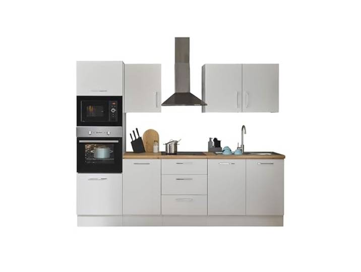 TURIN ZBM Küchenzeile ohne Küchengeräte Küche in Weiß Artisan Eiche Optik 270 x 211 x 60 cm (B/H/T), Küche ohne Elektrogeräte, Einbauküche ohne Geräte, geräumig, mit viel Stauraum, modernes Design