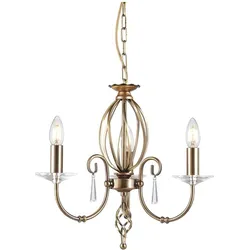 Elstead Lighting, Kronleuchter, Aegean Kronleuchter E14 3-fach Gealtertes Messing (38 cm)
