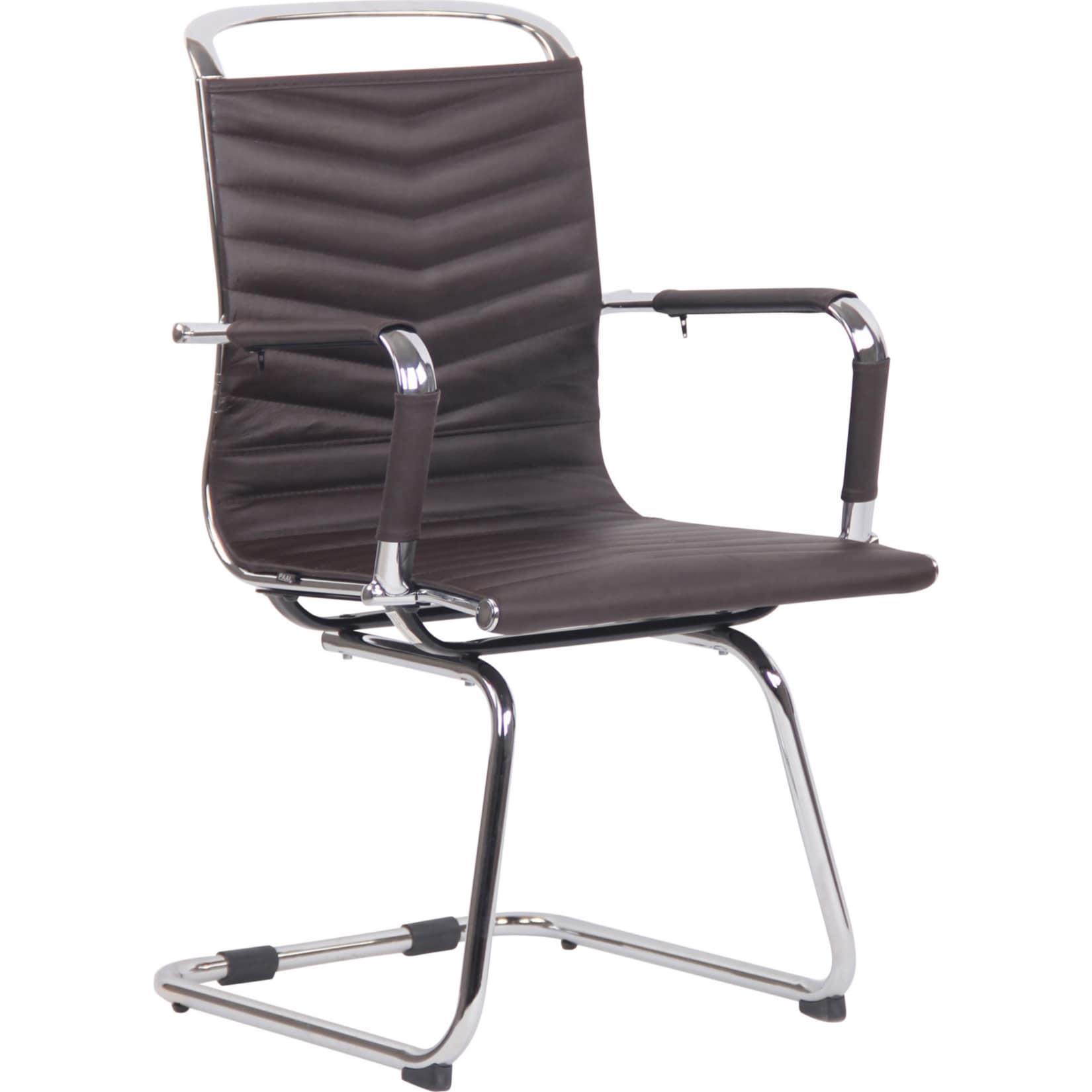 CLP Besucherstuhl Burnley Echtleder Farbe: braun, Material: Echtleder