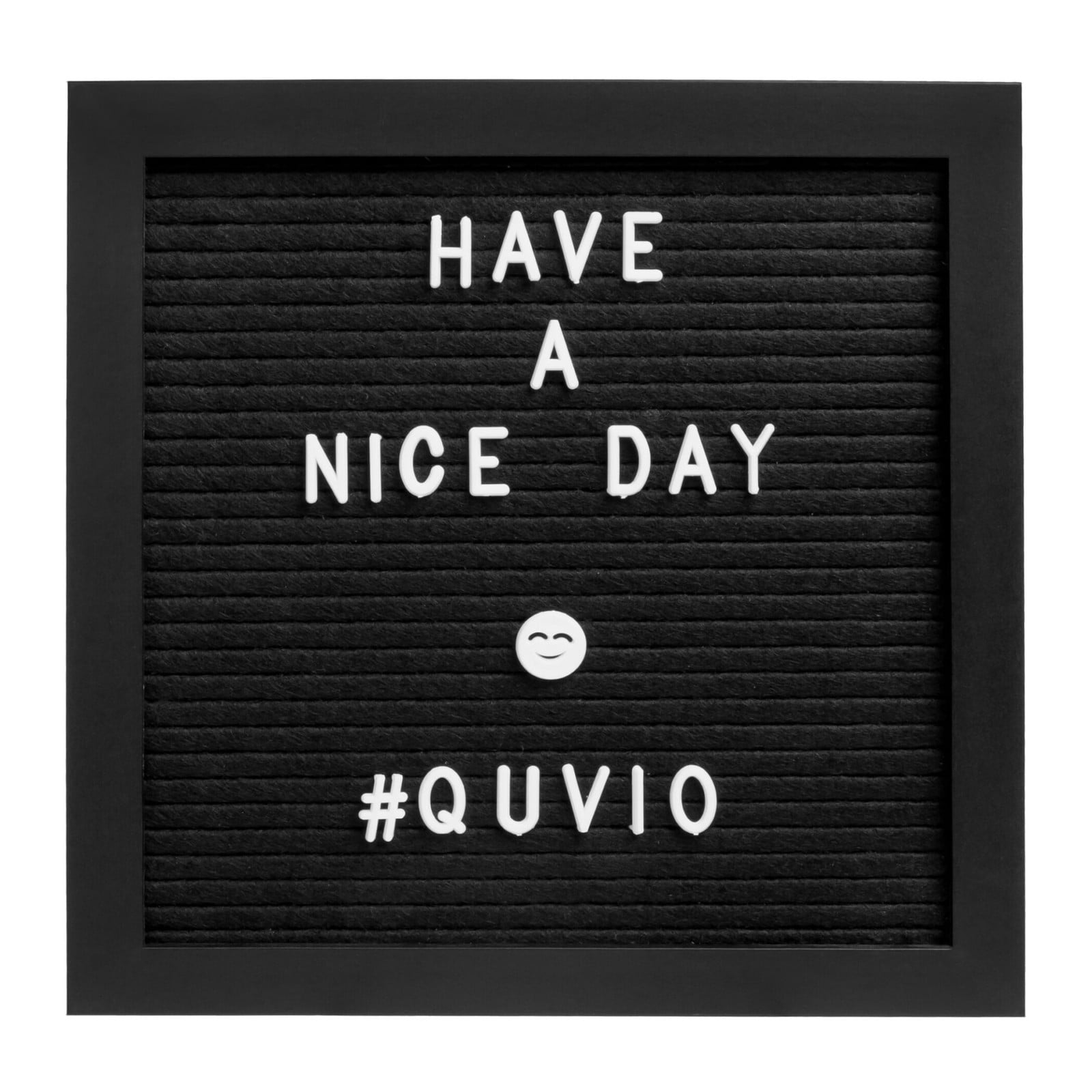 QUVIO Letterbord zwart met 460 letters, cijfers en symbolen van hout en vilt