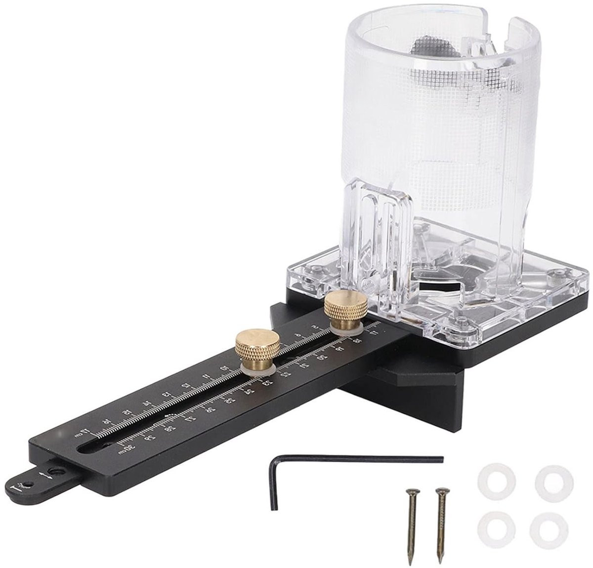 Allecto Cirkelsnijder Jig voor Hout Trimmer en Router - Aluminiumlegering - 65mm Diameter - 8mm Pin