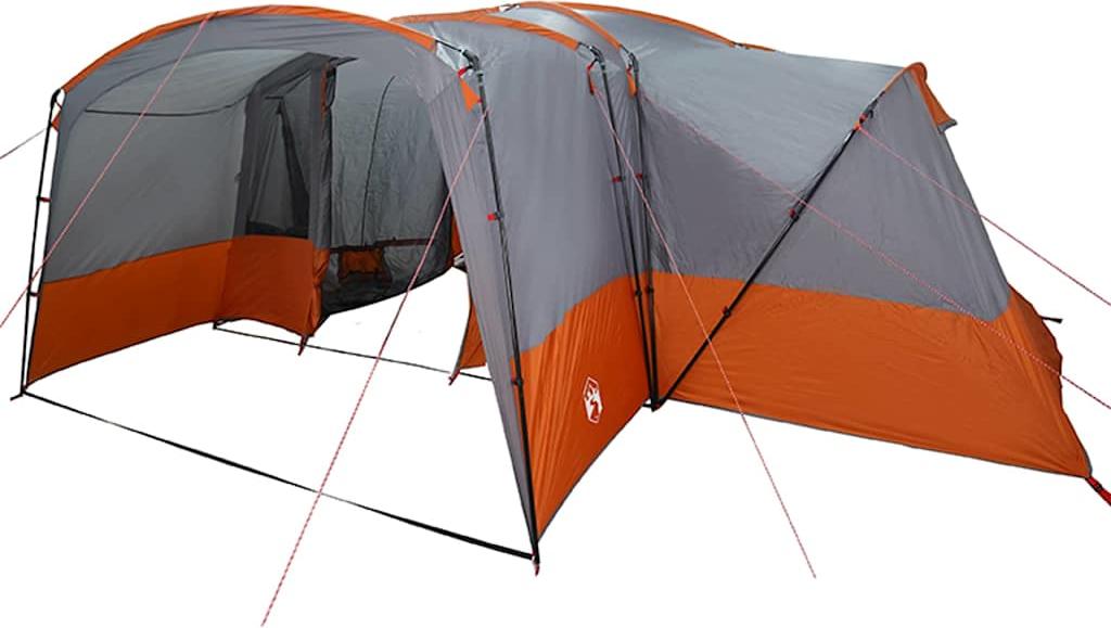 vidaXL Familienzelt für 12 Personen 12 Personen Grau und Orange