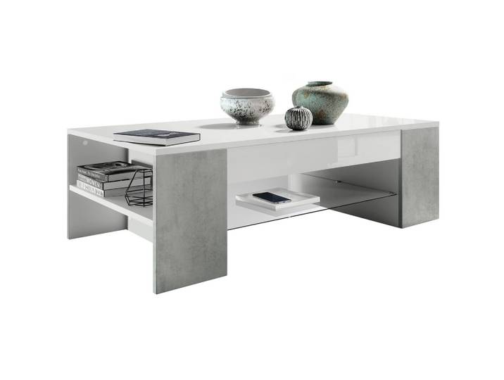 COUCHTISCH Clip Blenden in Beton Oxid Optik