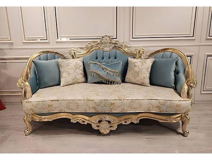 Xlmoebel 3-Sitzer Klassische Barock Couch für stilvolle französische Einrichtung, 3-Sitzer 1 Teile, Made in Europa