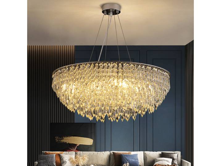 Nouveau Style lustre en cristal moderne décoration de la maison lustre de luxe Chrome/or suspension chambre salon LED éclairage