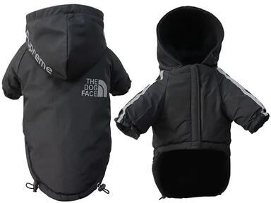 Uplifted Goods Waterproof Reflective Dog Coat For Winter Warmth And Comfort black xxxl