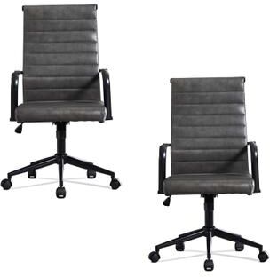 eclife 2 Pack & 4 Pack Ergonomic Office Chairs Genuine Leather Chairs BIFMA Certified