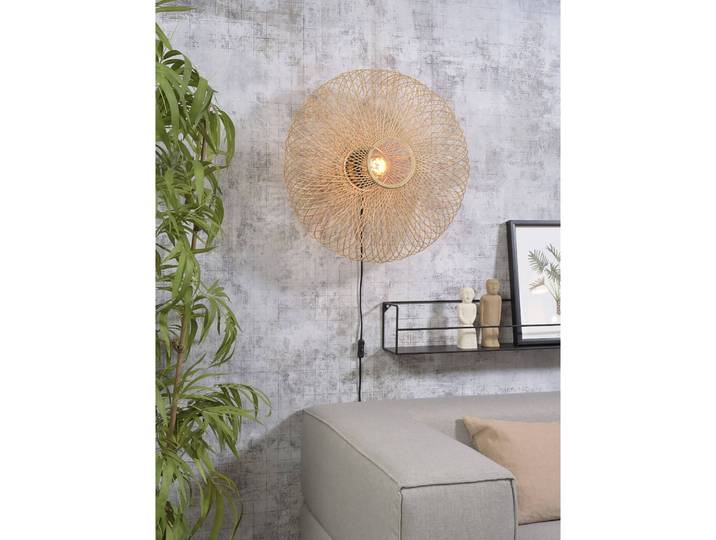 Wandleuchte Cango Ø 60cm Beige/Beige Material: Massivholz Oberfläche Holz: Beschichtet Oberfläche Metall: Lackiert E27