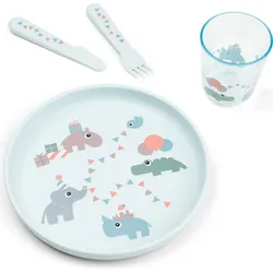 Foodie Celebration Kindergeschirr und Besteck blau 4 El.