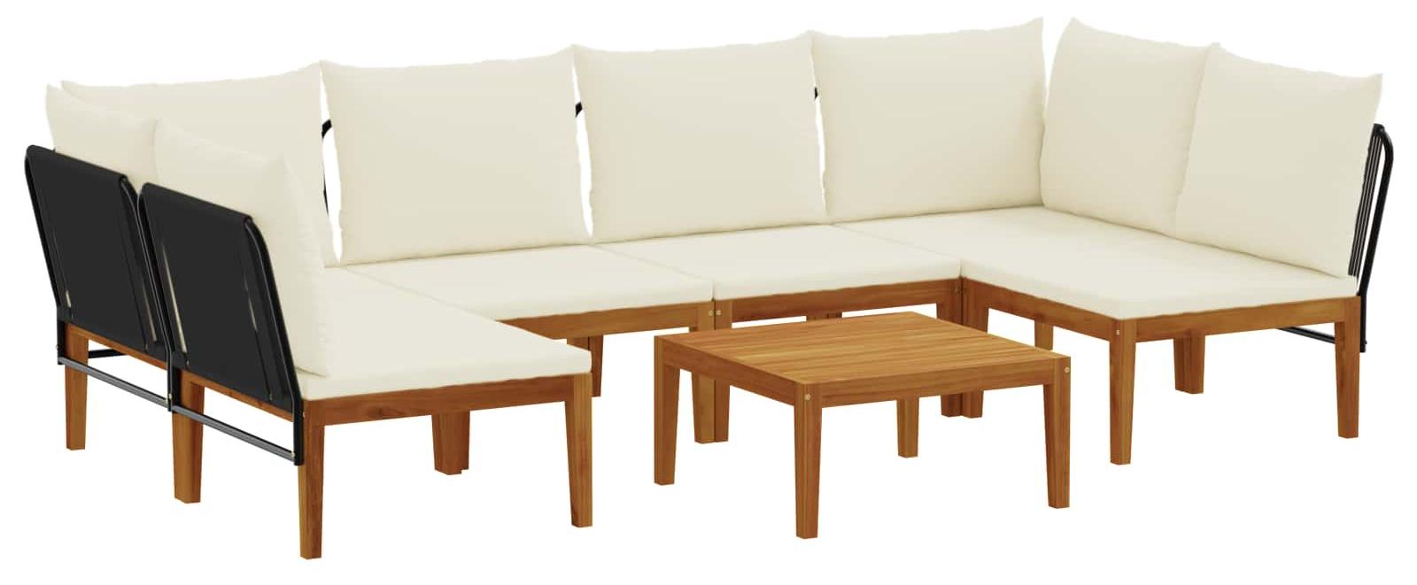 vidaXL 7 stk. Massives Akazienholz & Seil Natur