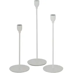 Boltze Kerzenhalter Malte Eisen 3er, 23-33 cm, weiß