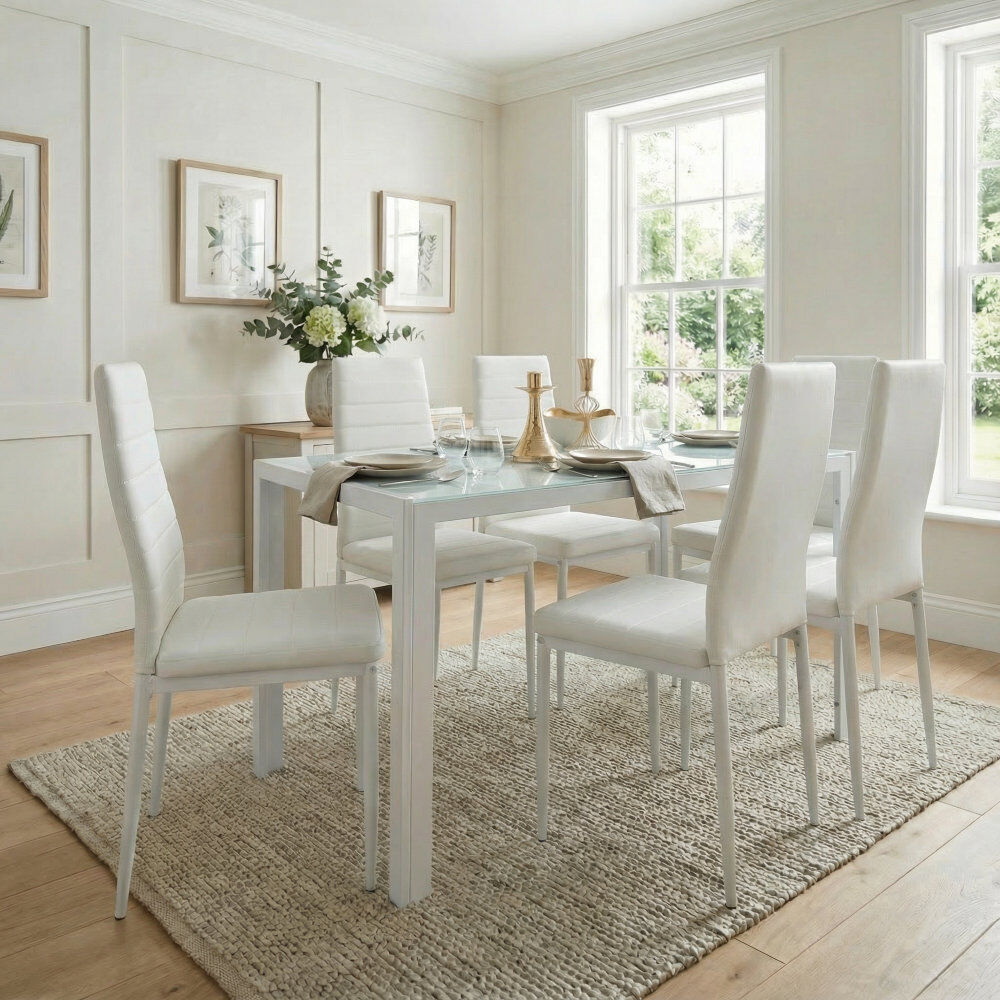Latitude Run Gorge 6 - Person Dining Set White 6
