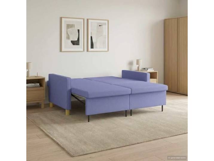 ZQQLVOO Schlafsofa Ausziehbar Jeansblau Stoff Verstellbare Rückenlehne, Klappbare Beine, Platzsparend, Wohnzimmer, Gästezimmer