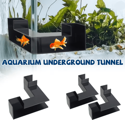 Inspire Essentials L Shape Shrimp Cave Aquarium Tunnel Corner Fish Hideout black 2pcs