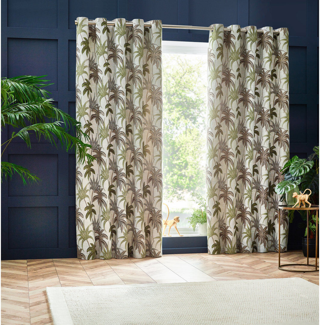 Wylder Galapagos Room Darkening Curtain Pair Green 168 W x 137 D cm
