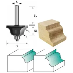 ENT Römischer Profilfräser HW mit Kugellager 4 mm | 8 mm