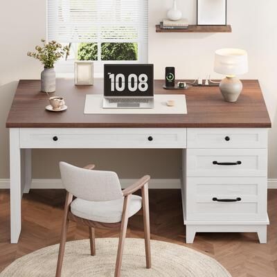 Garvee "53.5"" Executive Desk with 4 Drawers Wooden Computer Writing Desk"