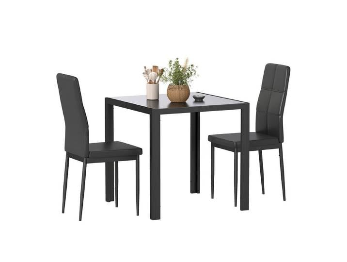 FELIXLEO Esstisch Essgruppe Esstisch mit 2 Stühlen Platzsparend Esszimmergruppe (1-St)