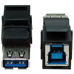 BACHMANN Keystone USB 3.0 Kupplung B/A Buchse-Buchse schwarz