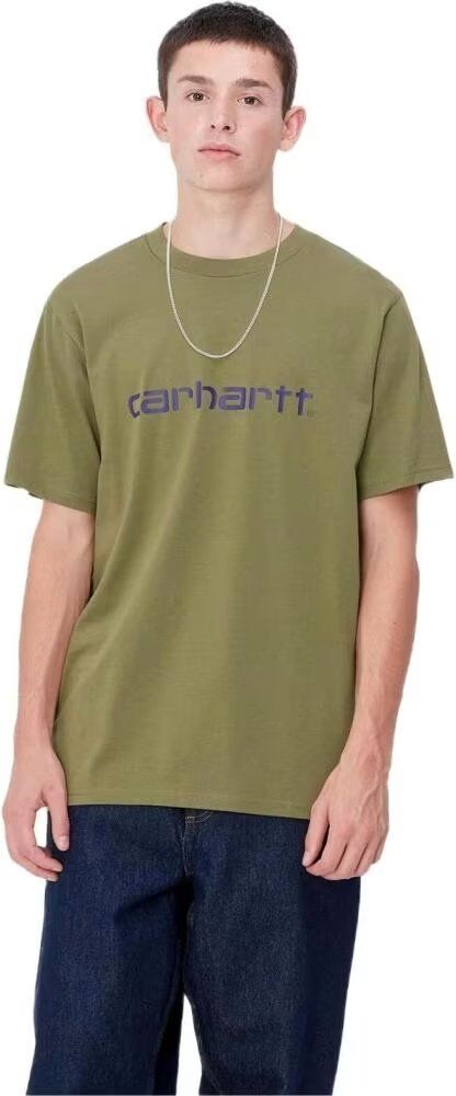 Camiseta Carhartt Wip Logo Script Verde L Hombre