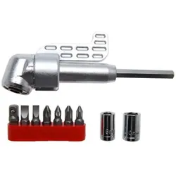 Kraftmann 20801 Winkelschrauber Set mit Bits und Stecknüsse 10tlg