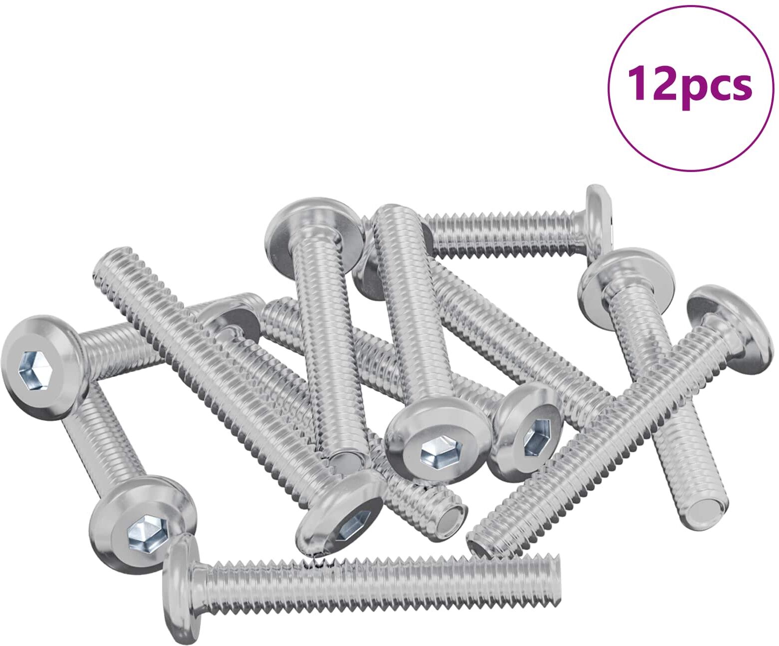 vidaXL Vis de verrou Uni 12 pièces Argenté M6 x 35 mm Acier