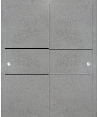 SARTODOORS Planum 0014 Concrete Wood Sliding Closet Bypass Doors