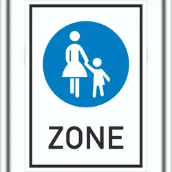 HB-Druck Schild Fußgängerzone A3 Rückseite selbstklebend