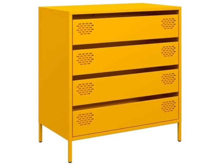 KGHFDVB Sideboard Senfgelb 68x39x73,5 cm Kaltgewalzter Stahl Mit Metallfüßen, Viel Stauraum, Pflegeleicht, Für Schlafzimmer, Wohnzimmer, Flur