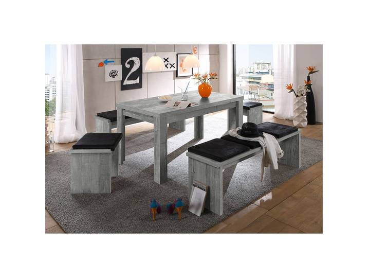 Table extensible Leaf 140 x 80cm Gris/Imitation béton