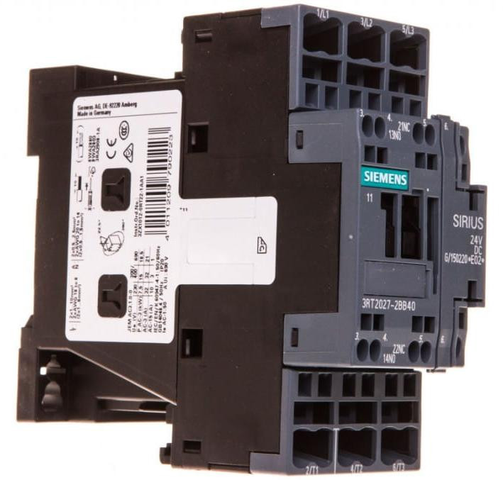 Siemens 3RT20272BB40 Contactor AC-3, 15kW/400V, 1S+1Ö, 24VDC, 3-polig, S0