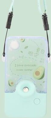 Inspired Deals Portable Facial Mister Neck Hanging Mist Sprayer USB Rechargeable Hydrating Face Spray With Phone Stand avocado