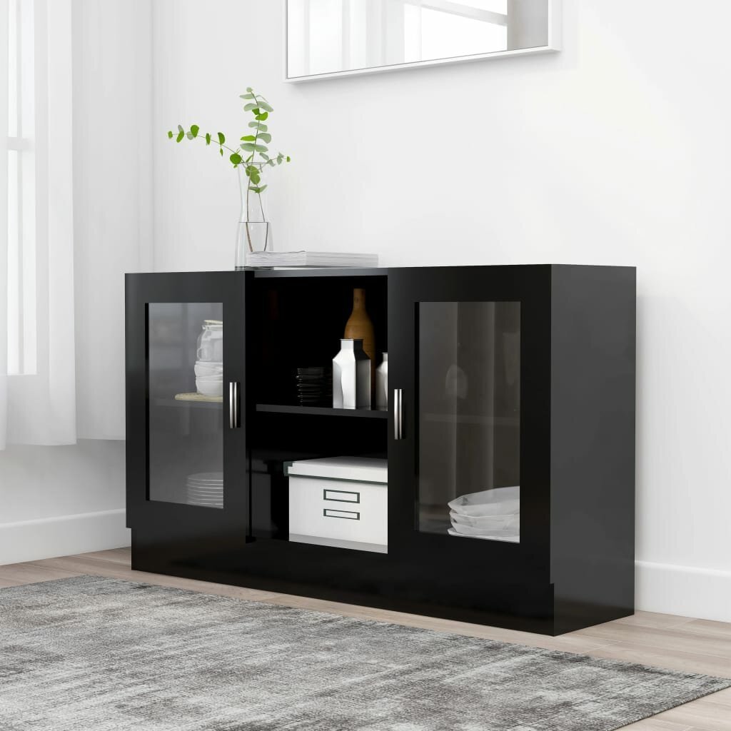 Vitrine Kabinett Schwarz 47.2"x12"x27.6" Chipboard