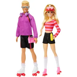 Barbie Fashionistas Set mit 2 Puppen und 6 Accessoires, Thema Rollschuhe, 65. Jubiläum