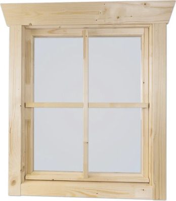 Einzelfenster für Gartenhaus 45 mm SKAN HOLZ Anschlag links 57,5x70,5 cm natur