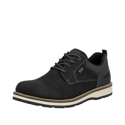 Schnürschuh RIEKER, Herren, Gr. 41, Textil, schwarz, Lederimitat, Textil, Schuhe Schnürschuh, Business Schnürer, Halbschuh, Casual Sneaker mit Innenreißverschluss