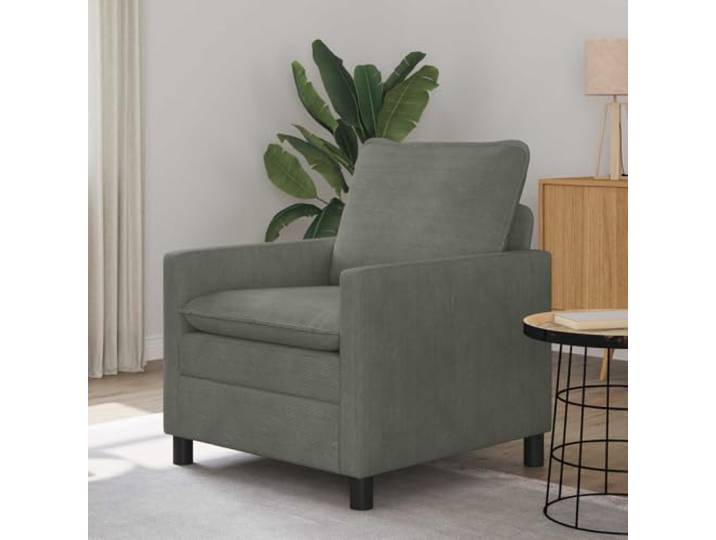 YUTAASU Sofa Hellgrau 76 x 81 x 87,5 cm Cordstoff Metallrahmen, Doppellagige Kissen, Abnehmbare Bezüge, Einfache Montage
