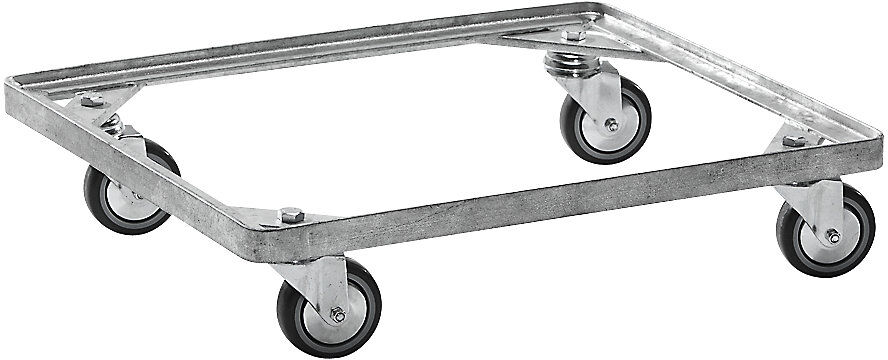 kaiserkraft Fahrgestell für Stapelkorb, himmelblau, LxB 530 x 420 mm
