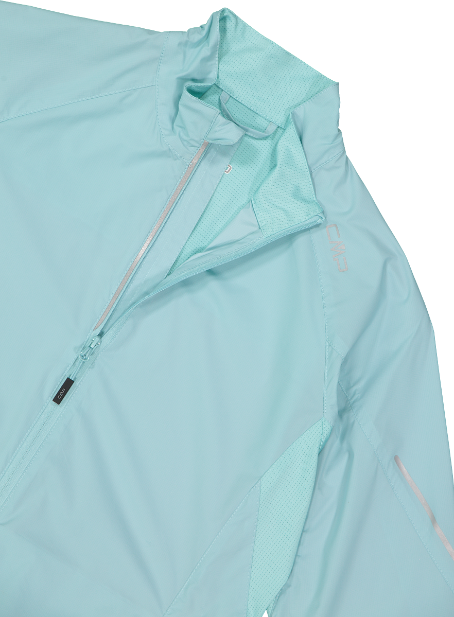 Windbreaker CMP "WOMAN JACKET", Damen, Gr. 36, blau (lagoon), Web, Obermaterial: 100% Polyamid. Futter: 88% Polyester, 12% Elasthan, Jacken Windbreaker, wasserabweisend, windabweisend, mit Reissverschluss, aus Polyamid lagoon 36