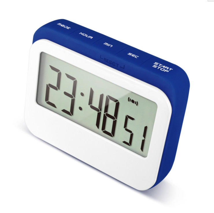 Krumble Digitale kookwekker met magneet en rubberen stootrand - Wit met blauw