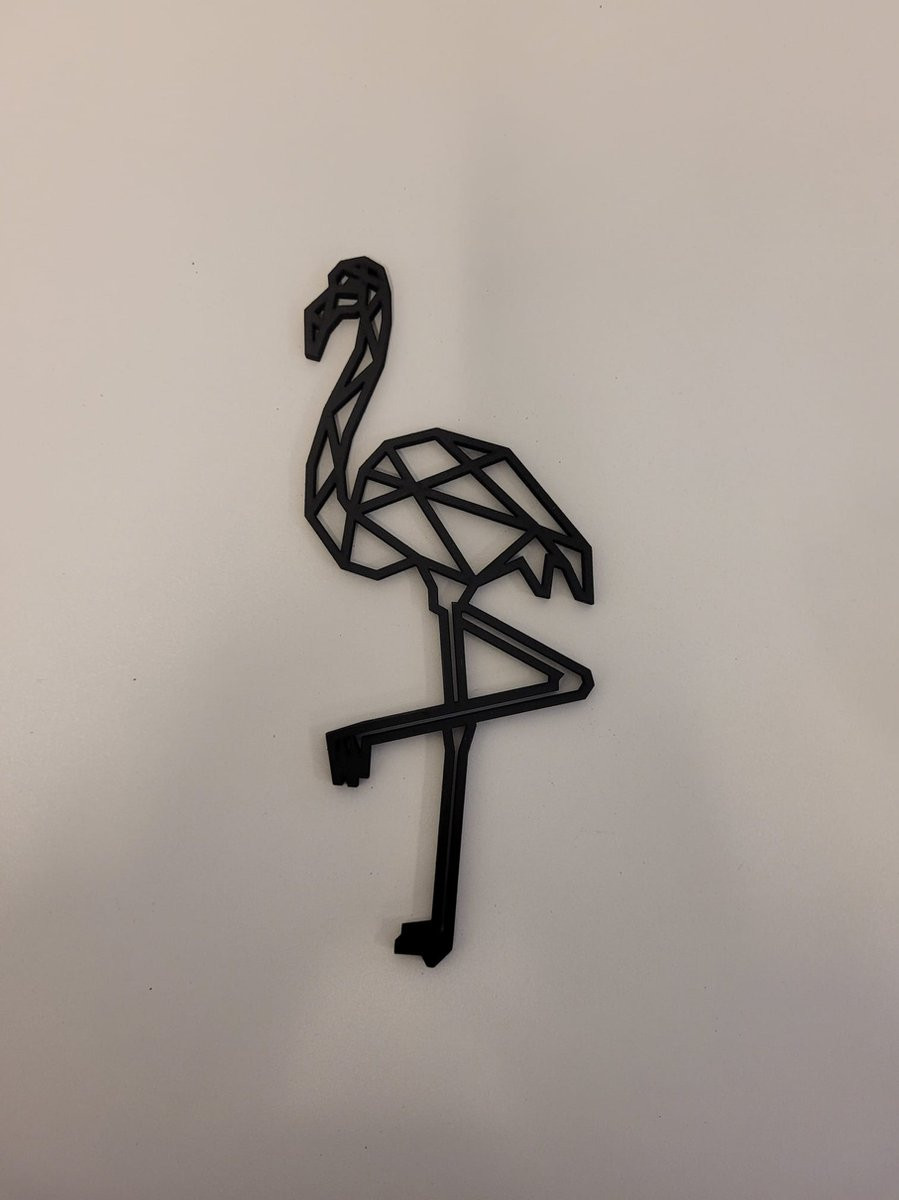 Geometrische flamingo wanddecoratie zwart medium