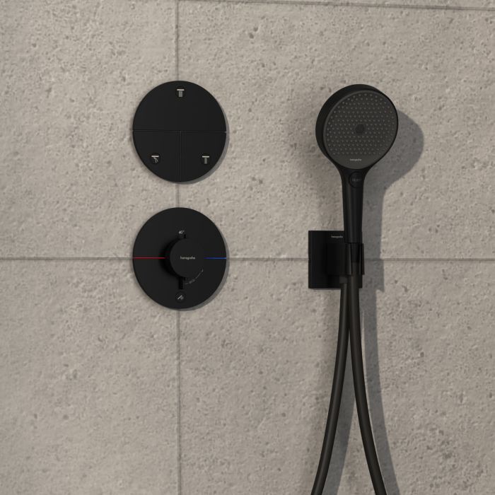 Hansgrohe ShowerSelect Comfort S Thermostat 15562670 UP, für 1 Verbraucher und einen zusätzlichen Abgang, mattschwarz