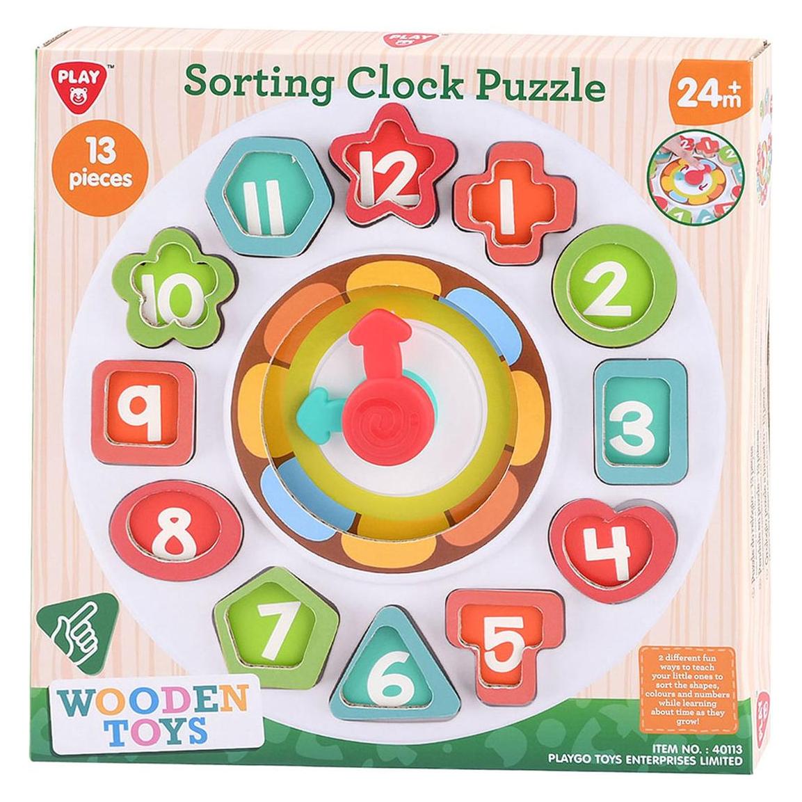 Play Sortierformen und Lernuhr aus Holz, 13-tlg. (49619511)