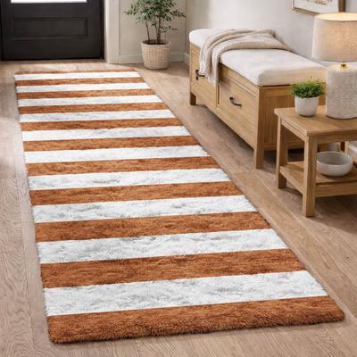 Addison Rugs Premium Washable Super Soft Harbor Stripe Dream Shag Rug